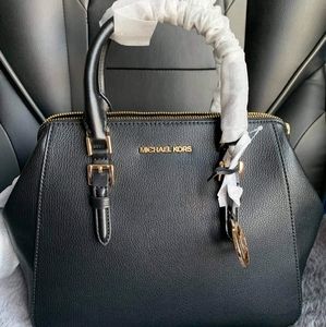 Michael Kors Charlotte Large Satchel Pebbled Leather - Large